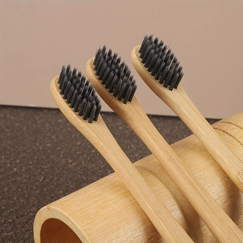 🪥 Pack 6 Cepillos de Dientes de Bambú | Suaves, Resistentes y Ecológicos | Limpieza Profunda para Toda la Familia